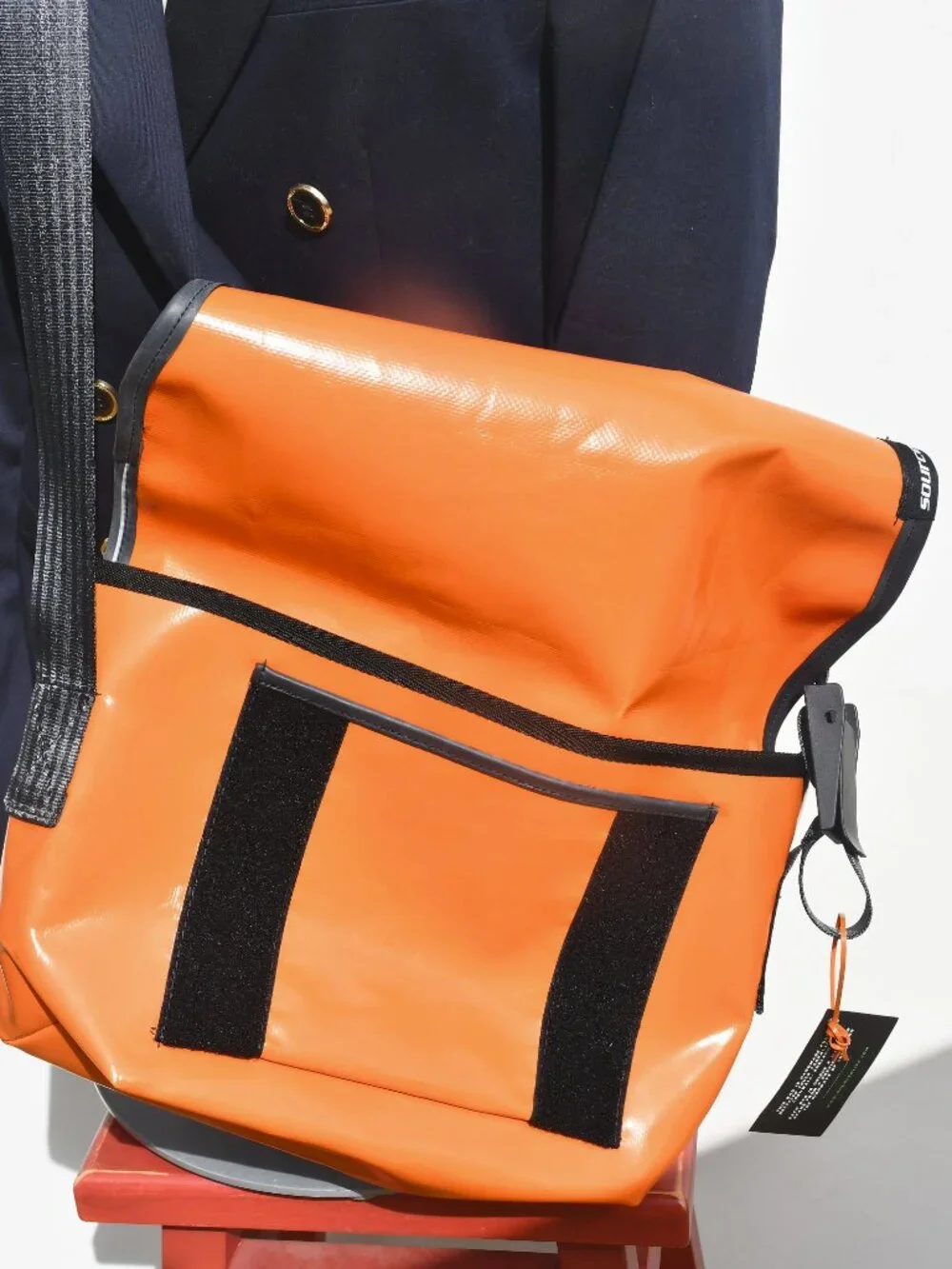 UK Sourced Orange Messenger Bag Large made from truck tarpaulin (NWT)